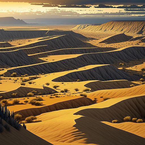 Isometric Golden Savannah with Deep Canyons