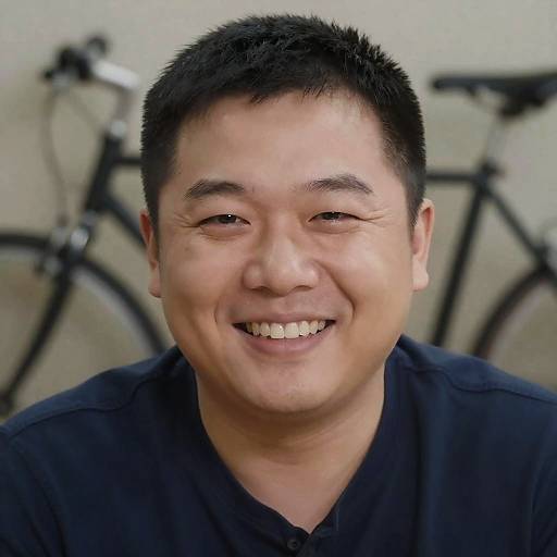Smiling Asian Man in Warm Lighting
