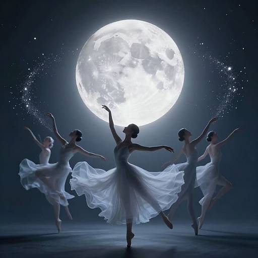 Ethereal Celestial Ballet Under Moonlight