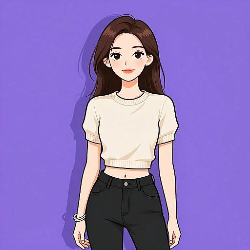 Casual Woman in Chic Neutral Outfit