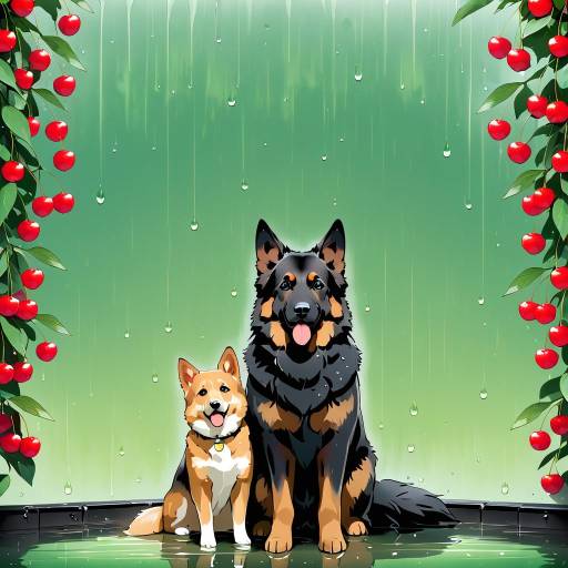 Loyal German Shepherd in Misty Background Loyal German Shepherd in Misty Background