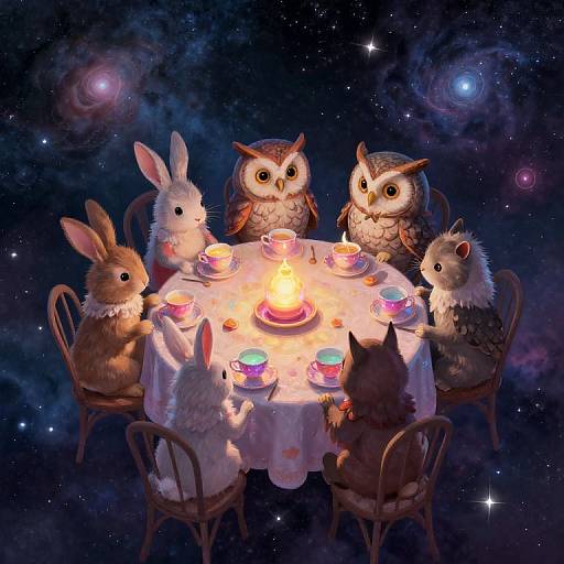 Whimsical Cosmic Tea Party