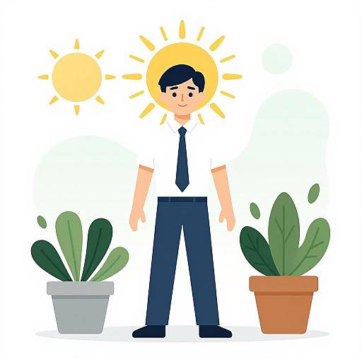 Minimalistic Houseplants and Sunshine Illustration