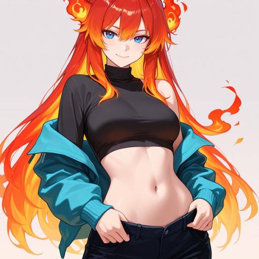 Vibrant Adventurer with Fiery Red Hair Vibrant Adventurer with Fiery Red Hair