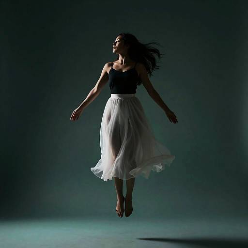 Floating Silhouette of a Woman in Grace