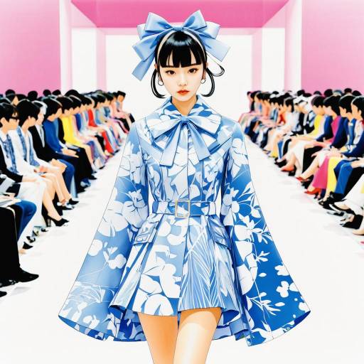 Manga Style Fashion Model on Runway