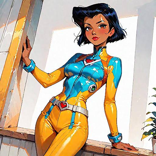 Alex in Yellow Spy Bodysuit