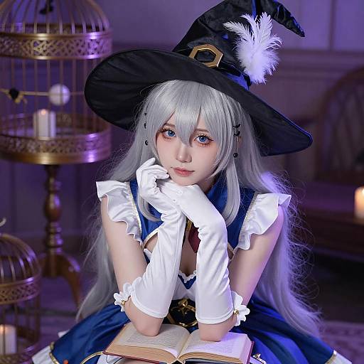 Silver-Haired Witch Cosplayer Portrait