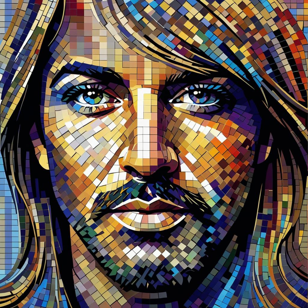 Mosaic Portrait of a Musician in Ultra HD