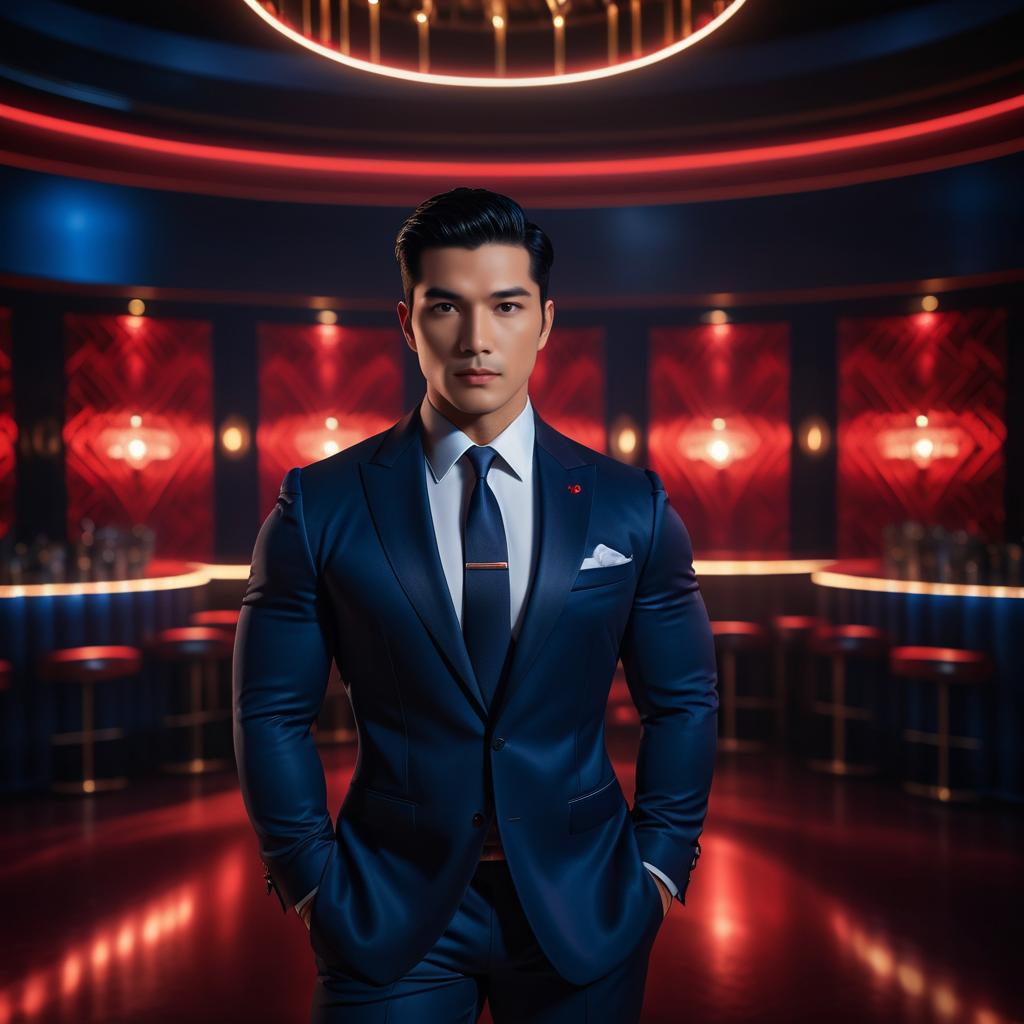 Elegant Portrait of Handsome Asian Man