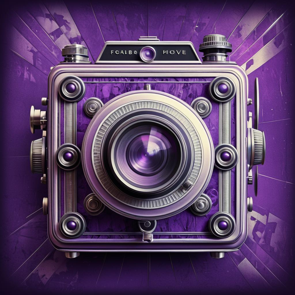 Elegant Vintage Camera Poster with Cyberpunk Flair