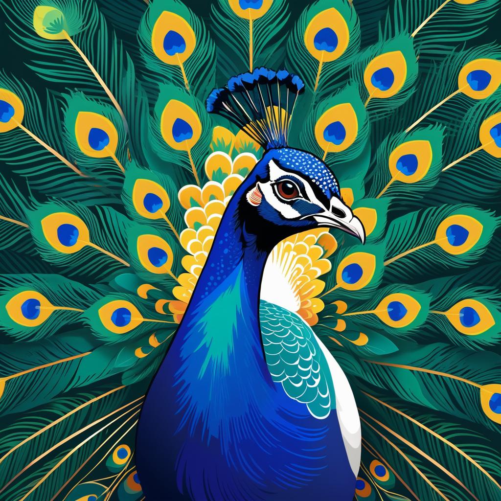 Surreal Peacock Portraits in Neo-Pop Style