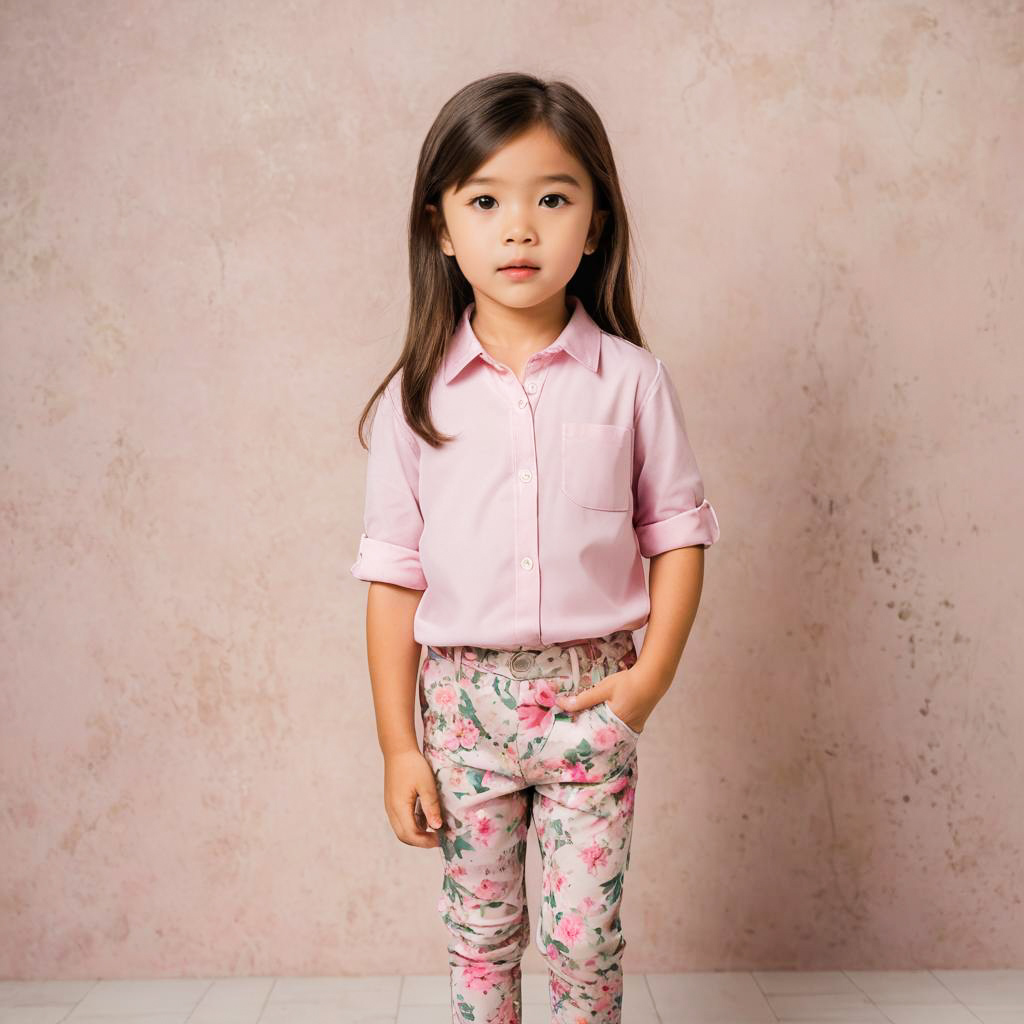 Chic Studio Photo of a Surprised Girl