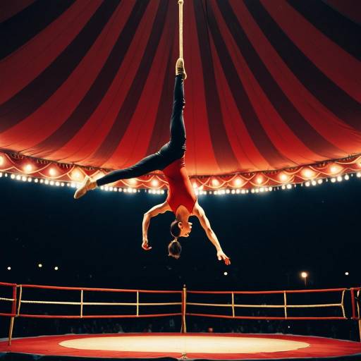 Circus Acrobat Mid-Air Flip Under Tent