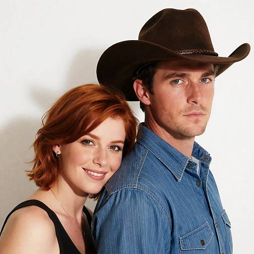 Couple Portrait with Cowboy Hat