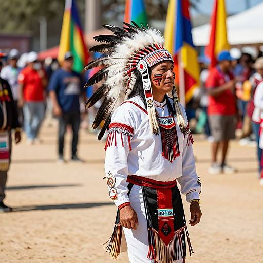 Vibrant Portrait of Native American Attire