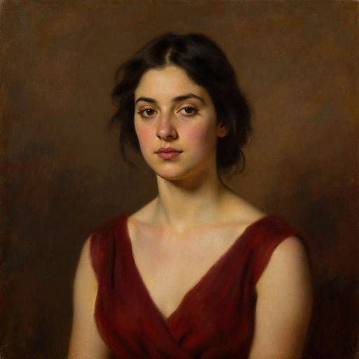 Realistic Oil Portrait of Woman