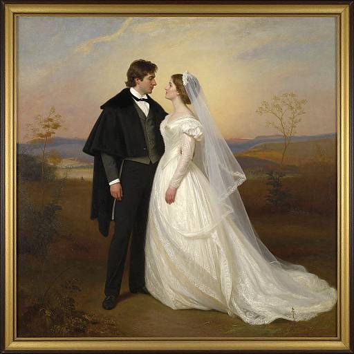 Romantic 19th-Century Couple Painting