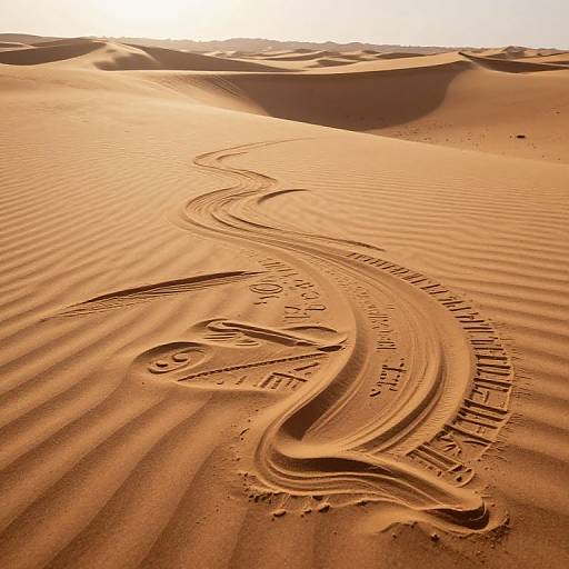 Sentient Desert Landscape with Ancient Scripts