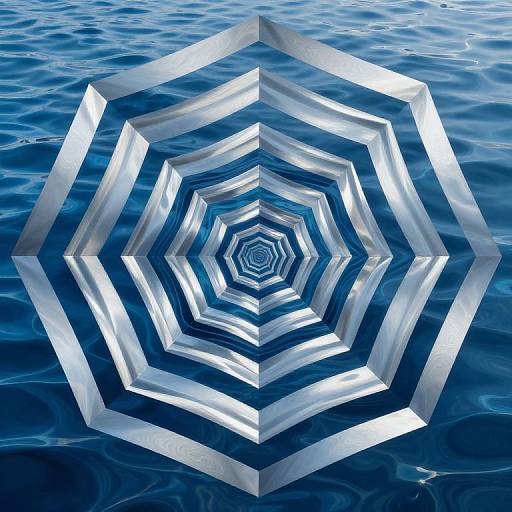 Abstract Geometric Hexagons on Water