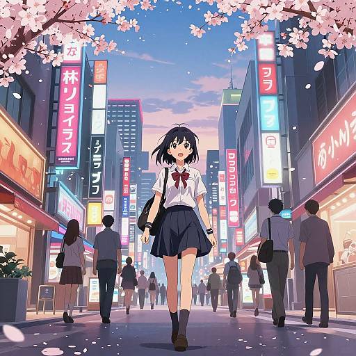 Kobe Anime Cityscape at Dusk