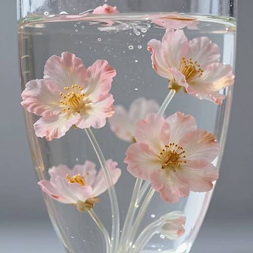 Ethereal Blossoms in Translucent Vase