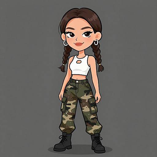 Smiling Woman in Streetwear Outfit