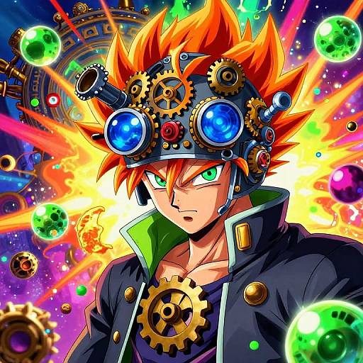 Steampunk Super Saiyan Psychedelic Scene
