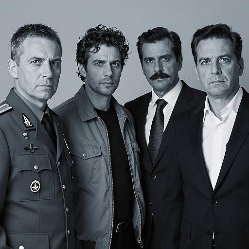 Four Formal Men in Monochromatic Light