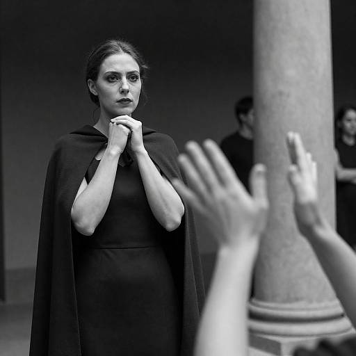 Moody Black-and-White Scene with Figures