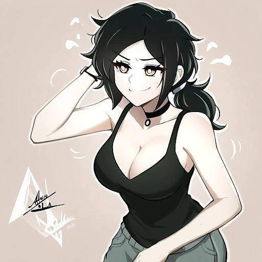 Illustration of Ashley graves, the coffin of andy and leyley in the style of Airisubaka