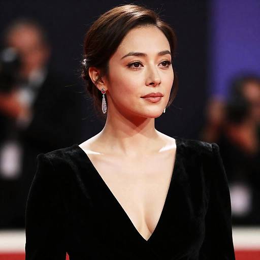 Elegant Woman in Velvet Dress Portrait