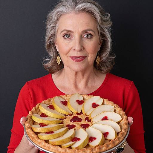 Mature Woman with Pie Portrait