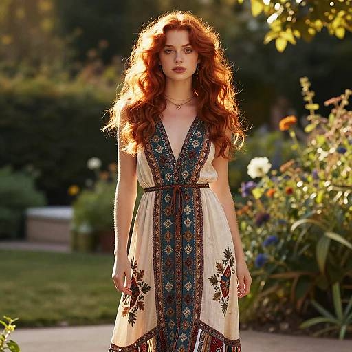 Bohemian Fiery Red Hair Fashion