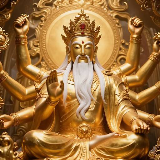 Majestic Golden-Armed Divine Deity