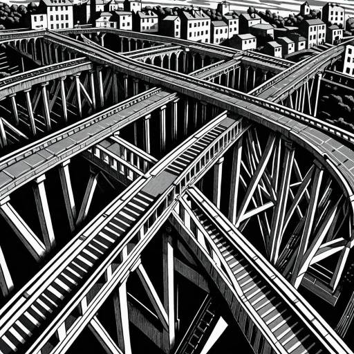 Intertwined Bridges in M.C. Escher Style