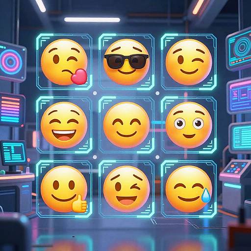 Futuristic AI Emoji Generator Lab