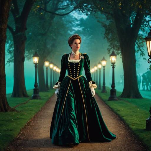Regency Duchess in Emerald Velvet Gown