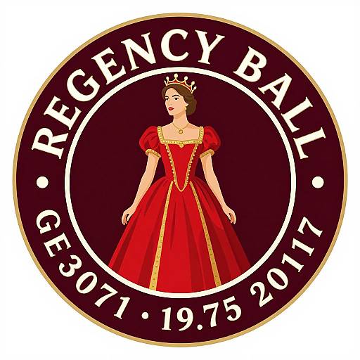 Regency Ball Woman Emblem Design