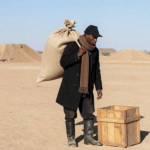 Desert Traveler with Crisp Sky