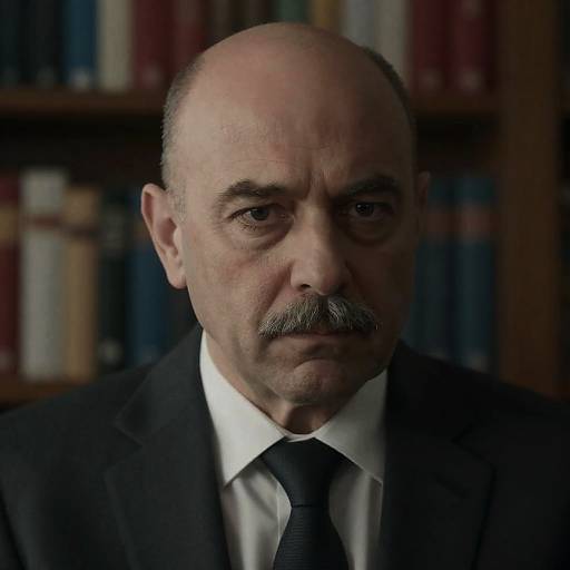 Serious Middle-Aged Man in Dim Room