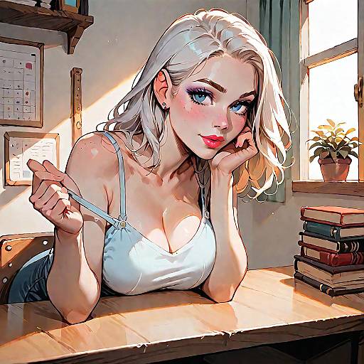 Casual Indoor Portrait of Smiling Brunette