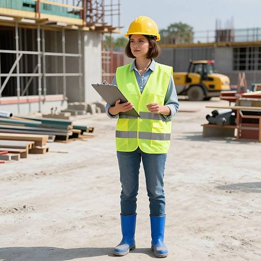Young Female Construction Worker on Site