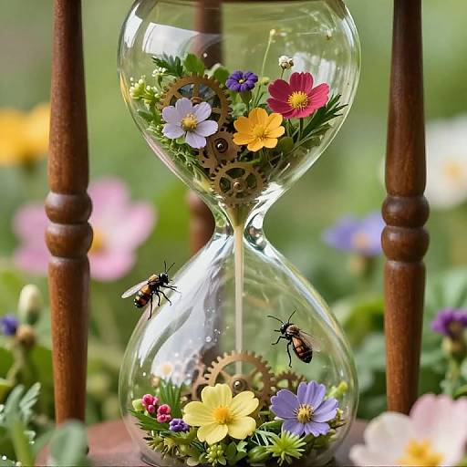 Surreal Hourglass Garden Fantasy