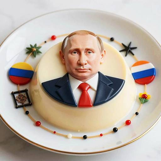 Putin Pudding Political Caricature