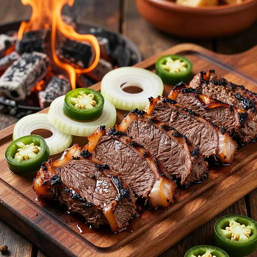 Grilled Carne Asada Steak with Garnishes