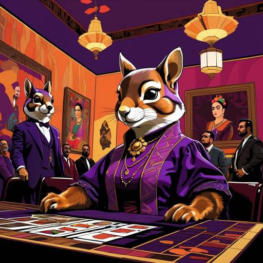 Anthropomorphic Chipmunks in Formal Attire Playing Board Game