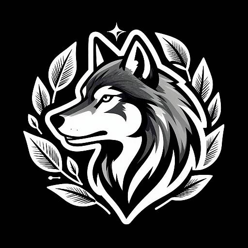 Minimalist Black and White Wolf Logo