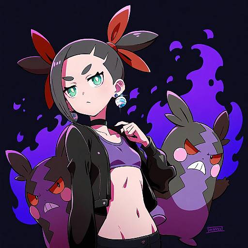 Illustration of Morpeko (hangry), pokemon in the style of Sonson (eleven)