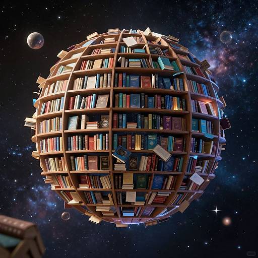 Cosmic Floating Library of Infinite Worlds